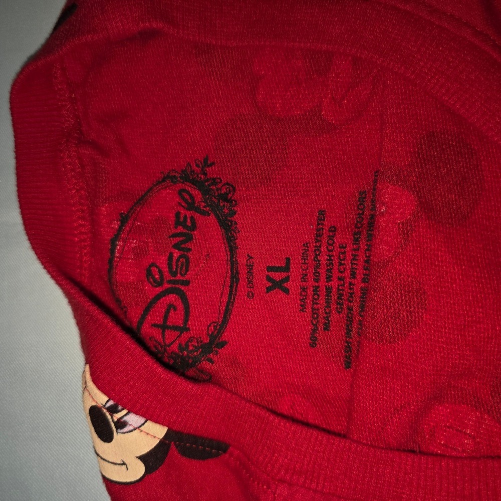 Disney Mickey Mouse All Over Print Red Sweatshirt Crewneck XL Mens Womens - Picture 3 of 6